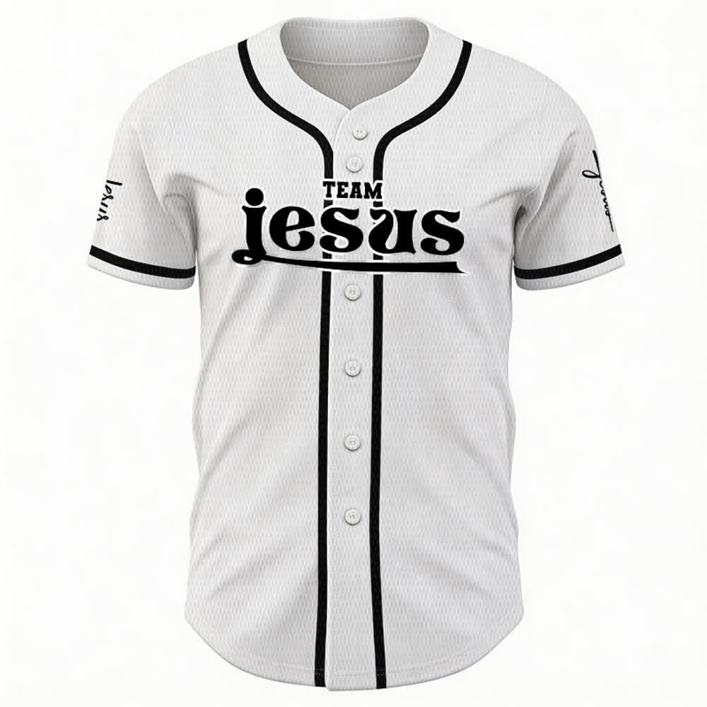 Christianartworkshop Bold Team Jesus Custom Name Number Unisex Custom Baseball Jersey - image 9