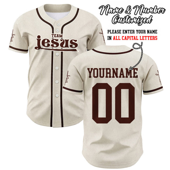 Christianartworkshop Bold Team Jesus Custom Name Number Unisex Custom Baseball Jersey - Apricot - 5XL - Name & Number Customized - image 50