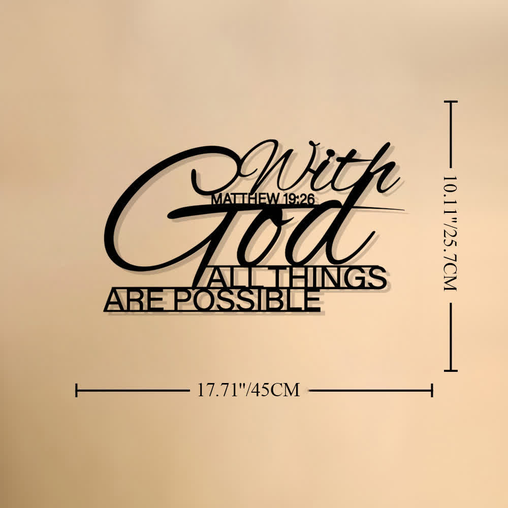 Christianartworkshop Matthew 19:26 With God All Things Are Possible Dual Font Metal Wall Decor: Symbol of Boundless Divine Power - 10.11"*17.71"*0.04''/25.7*45*0.1cm - image 7