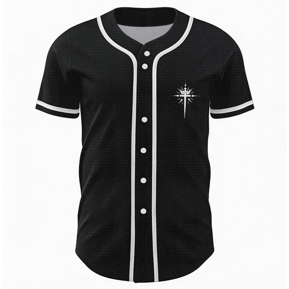 Christianartworkshop Jesus Is King Angel Wings Cross Faith Statement Custom Baseball Jersey - image 2