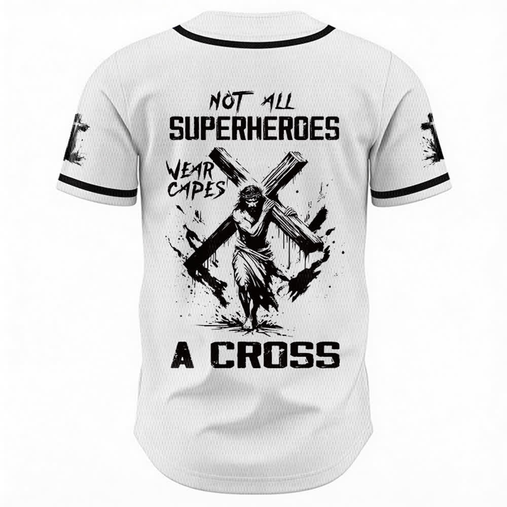 Christianartworkshop Not All Superheroes Wear Capes A Cross Unisex Baseball Jersey - image 1
