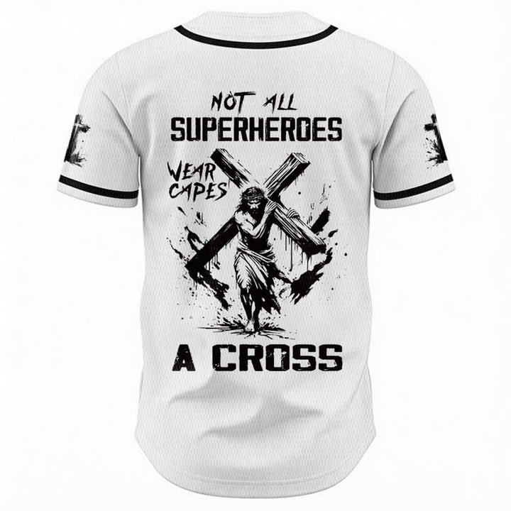 Christianartworkshop Not All Superheroes Wear Capes A Cross Unisex Baseball Jersey - image 1