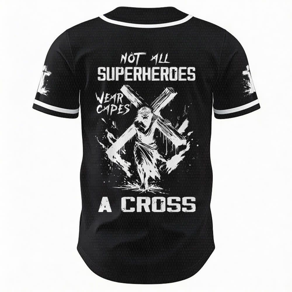 Christianartworkshop Not All Superheroes Wear Capes A Cross Unisex Baseball Jersey - image 8
