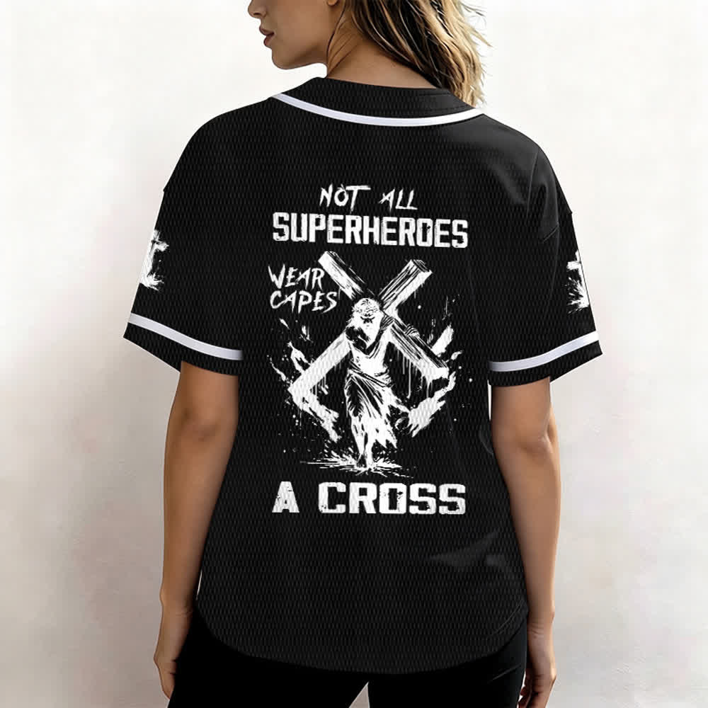 Christianartworkshop Not All Superheroes Wear Capes A Cross Unisex Baseball Jersey - image 10