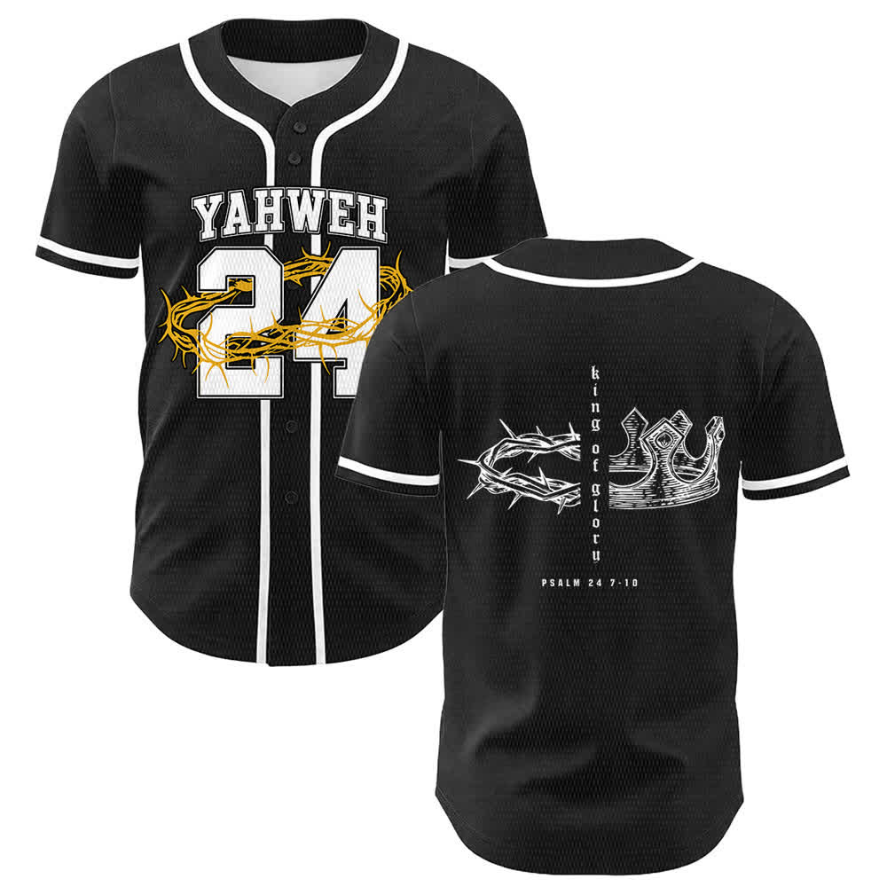 Christianartworkshop Yahweh 24 King Of Glory Psalm 24 Unisex Baseball Jersey - White - 5XL - image 6