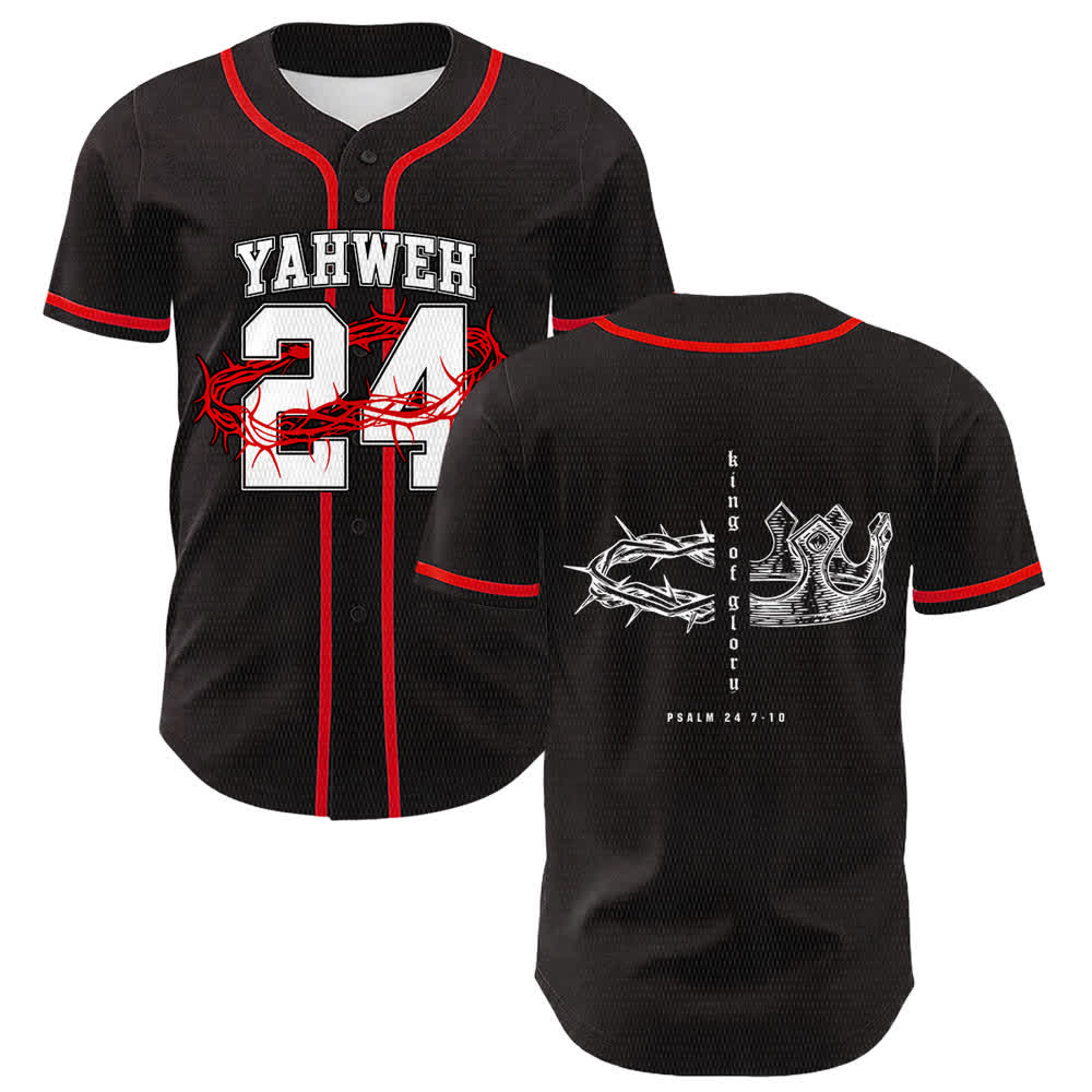 Christianartworkshop Yahweh 24 King Of Glory Psalm 24 Unisex Baseball Jersey - Red - 5XL - image 12