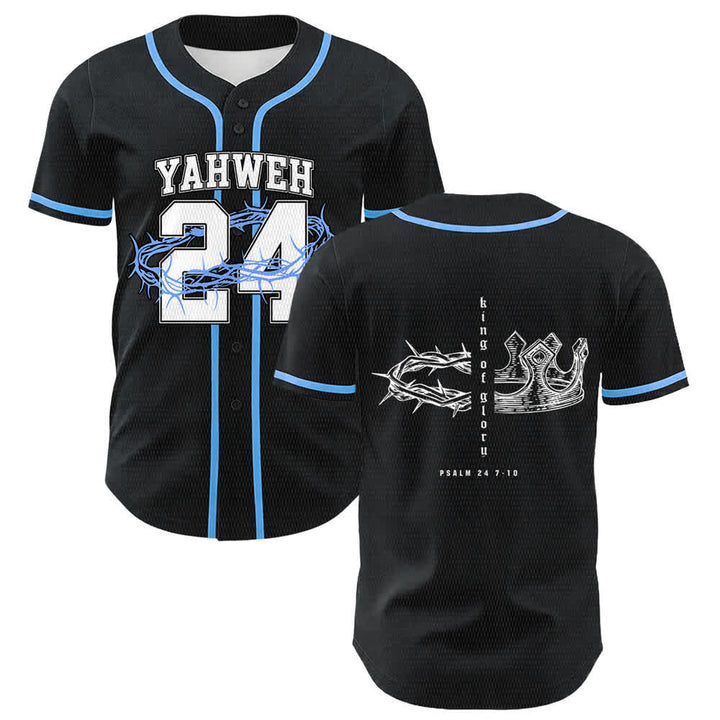 Christianartworkshop Yahweh 24 King Of Glory Psalm 24 Unisex Baseball Jersey - Blue - 5XL - image 0