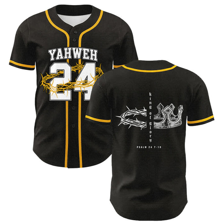 Christianartworkshop Yahweh 24 King Of Glory Psalm 24 Unisex Baseball Jersey - Yellow - 5XL - image 3