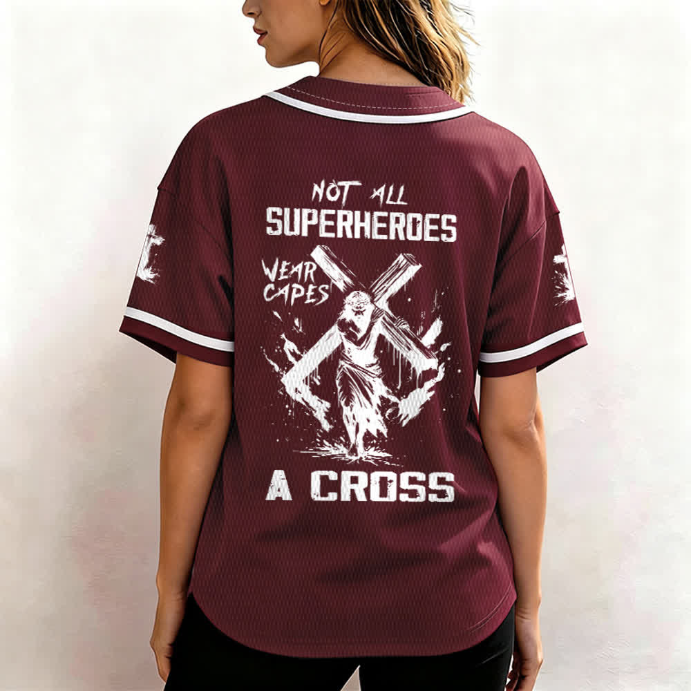 Christianartworkshop Not All Superheroes Wear Capes A Cross Unisex Baseball Jersey - image 26