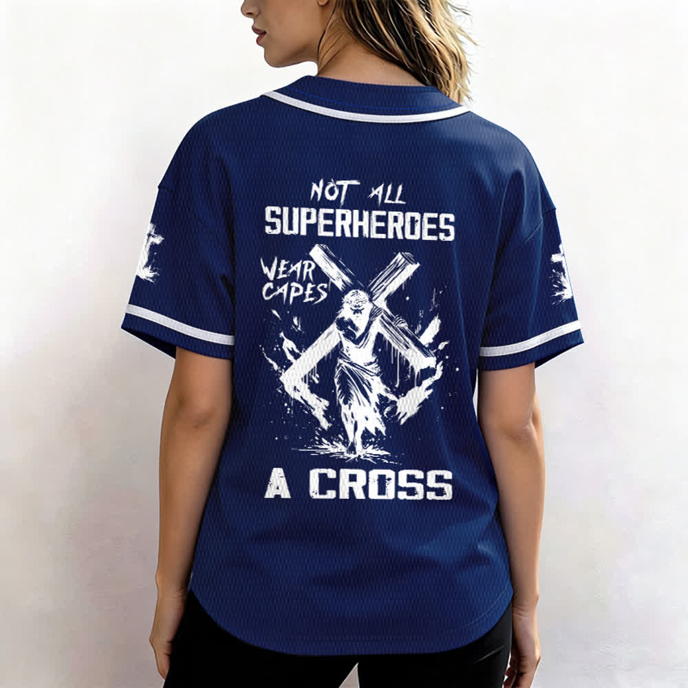 Christianartworkshop Not All Superheroes Wear Capes A Cross Unisex Baseball Jersey - image 38