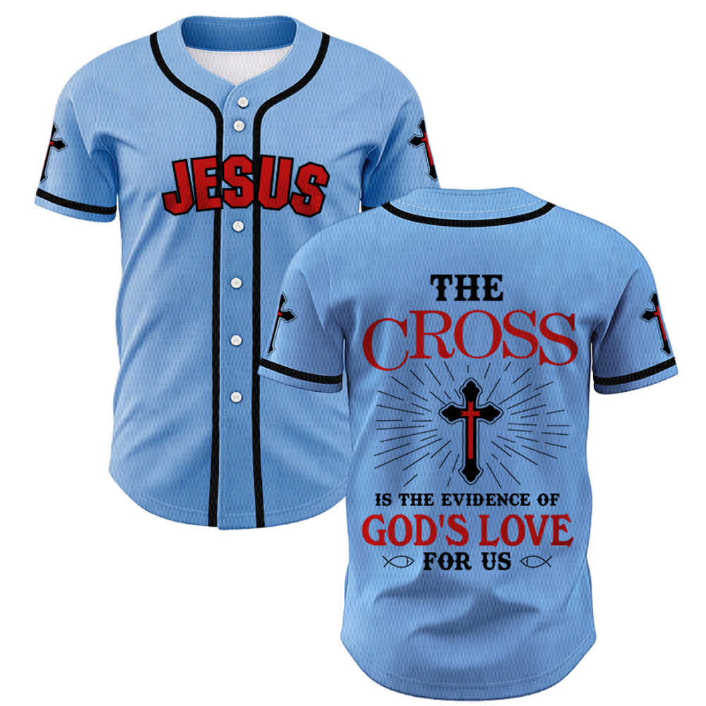 Christianartworkshop The Cross Is The Evidence Of God's Love Unisex Baseball Jersey - Blue - 5XL - image 28