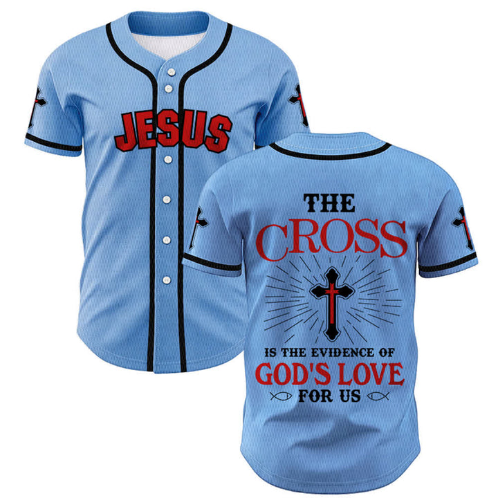 Christianartworkshop The Cross Is The Evidence Of God's Love Unisex Baseball Jersey - Blue - 5XL - image 28