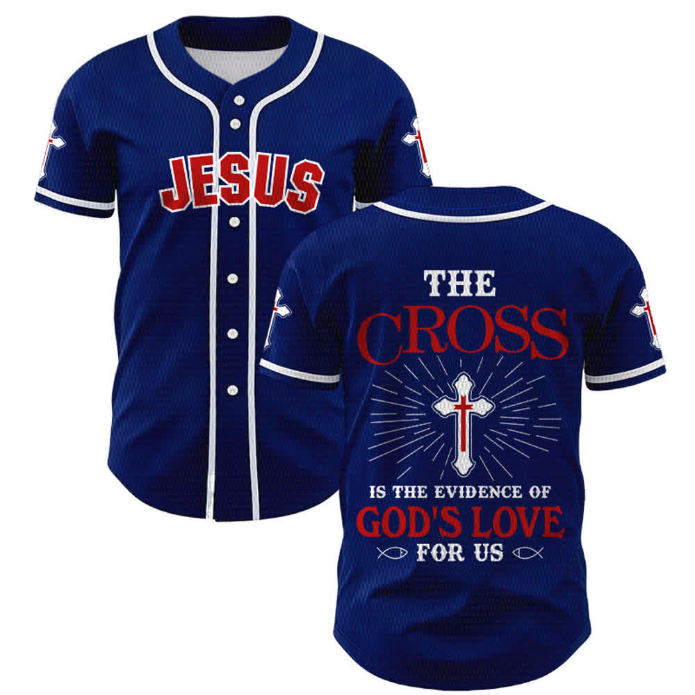 Christianartworkshop The Cross Is The Evidence Of God's Love Unisex Baseball Jersey - Navy Blue - 5XL - image 35