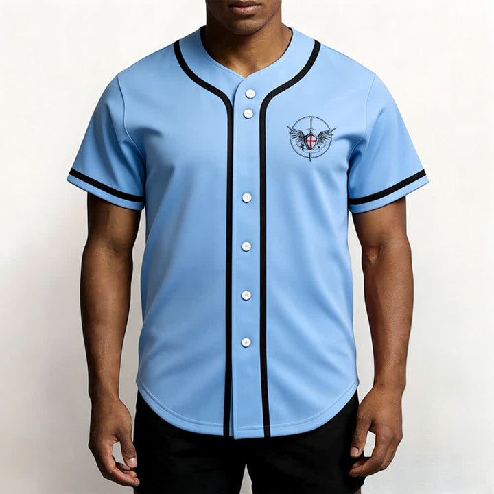 Christianartworkshop St.Michael Archangel Defend Us Unisex Baseball Jersey - image 32