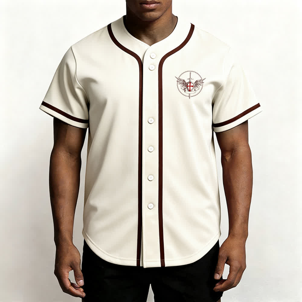 Christianartworkshop St.Michael Archangel Defend Us Unisex Baseball Jersey - image 55