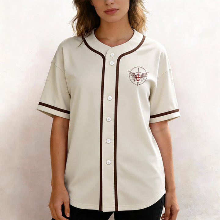 Christianartworkshop St.Michael Archangel Defend Us Unisex Baseball Jersey - image 53