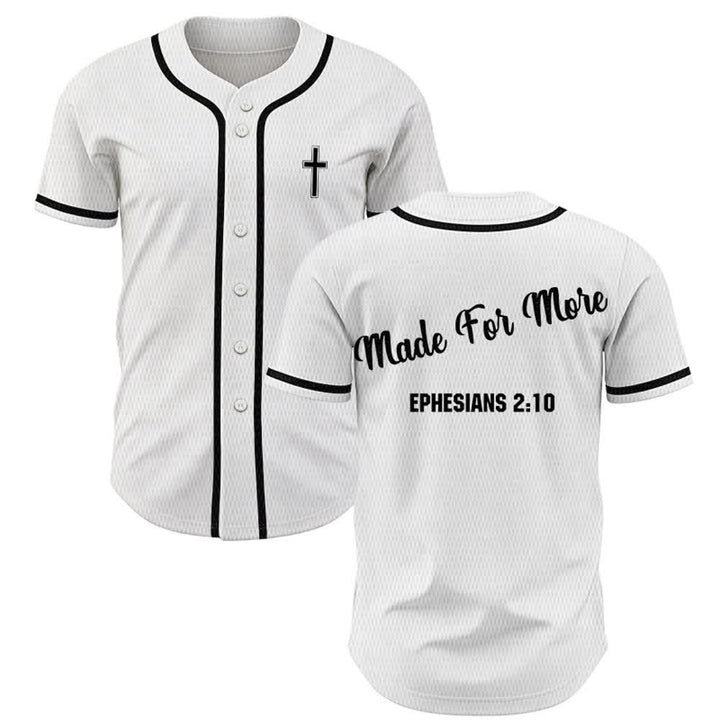 Christianartworkshop Made For More Ephesians 2:10 Unisex Baseball Jersey - White - 5XL - image 7