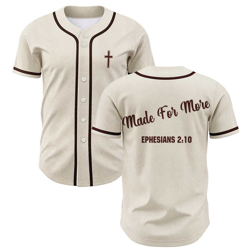 Christianartworkshop Made For More Ephesians 2:10 Unisex Baseball Jersey - Apricot - 5XL - image 49