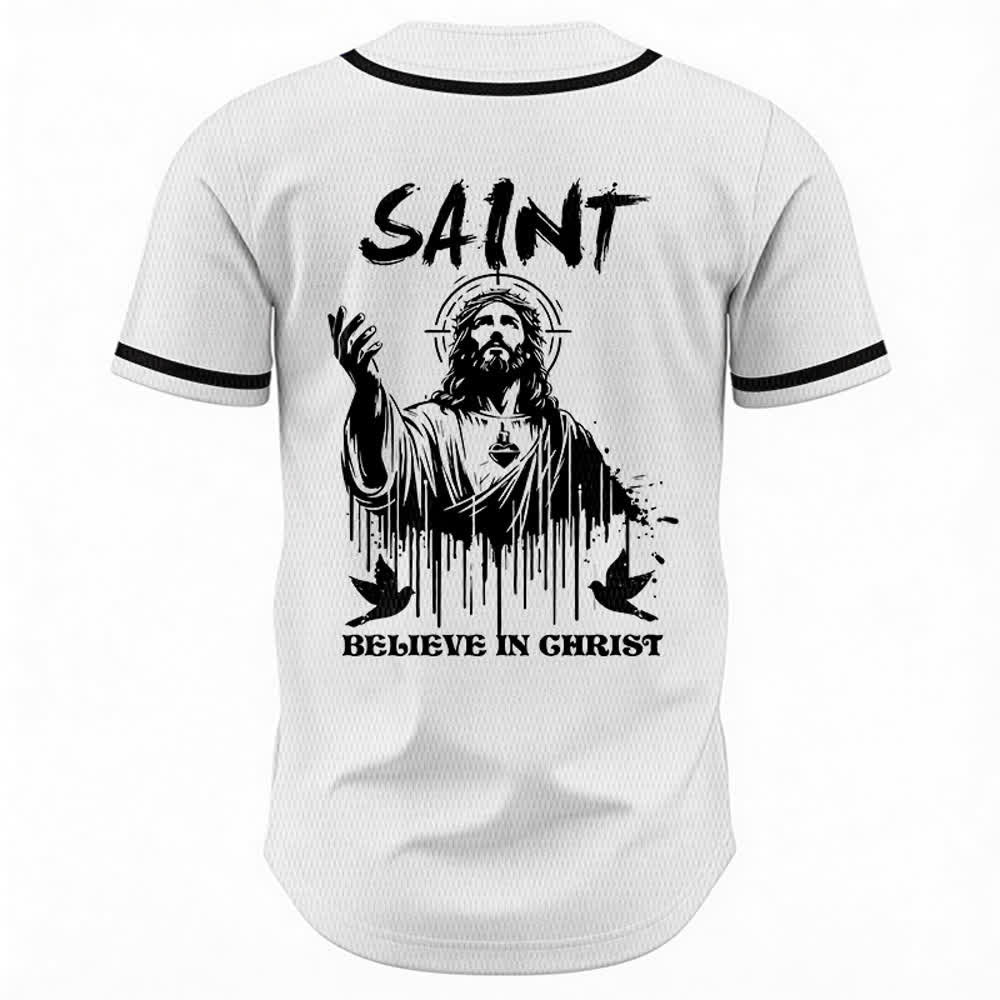 Christianartworkshop Saint Believe In Christ Unisex Baseball Jersey - image 1