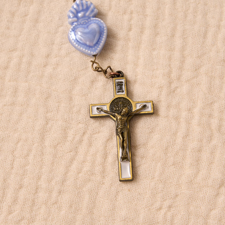 Christianartworkshop Gloss Glaze Sacred Heart Ceramic Prayer Rosary Featuring Sacred Heart Portrait Medallion - image 14