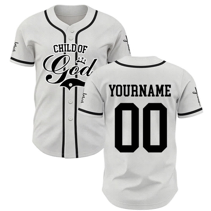 Christianartworkshop Child Of God Personalized Name Number Unisex Custom Baseball Jersey - image 1