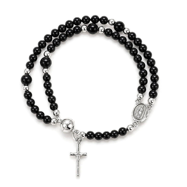 Christianartworkshop Versatile Layerable Bead Rosary Bracelet: Emblem of Warm Celestial Blessing - image 22