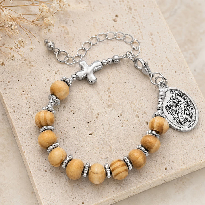 Christianartworkshop Timeless Wooden Bead St. Christopher Rosary: Beacon of Faithful Spiritual Guidance - image 5