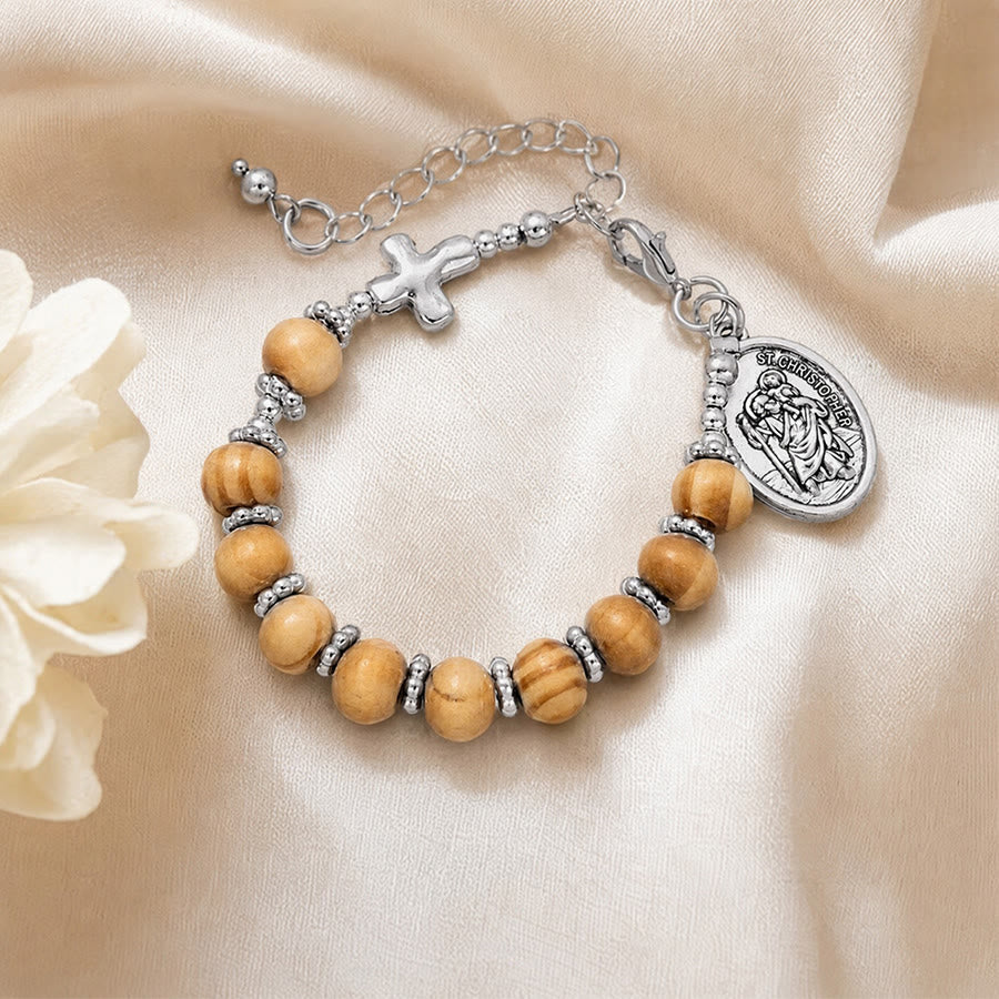 Christianartworkshop Timeless Wooden Bead St. Christopher Rosary: Beacon of Faithful Spiritual Guidance - image 6