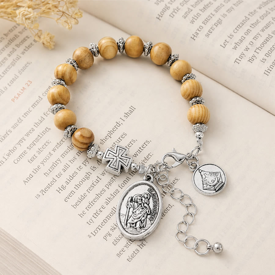 Christianartworkshop Timeless Wooden Bead St. Christopher Rosary: Beacon of Faithful Spiritual Guidance - image 11