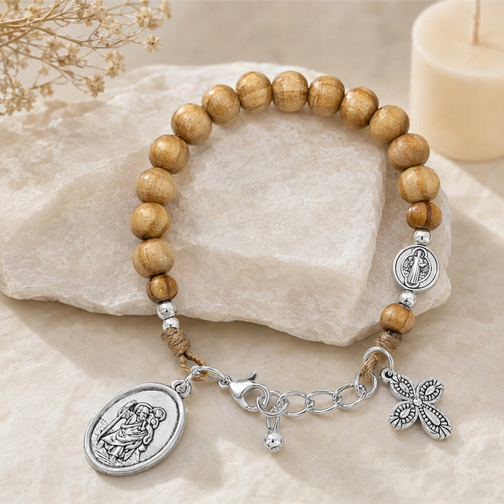Christianartworkshop Timeless Wooden Bead St. Christopher Rosary: Beacon of Faithful Spiritual Guidance - image 18