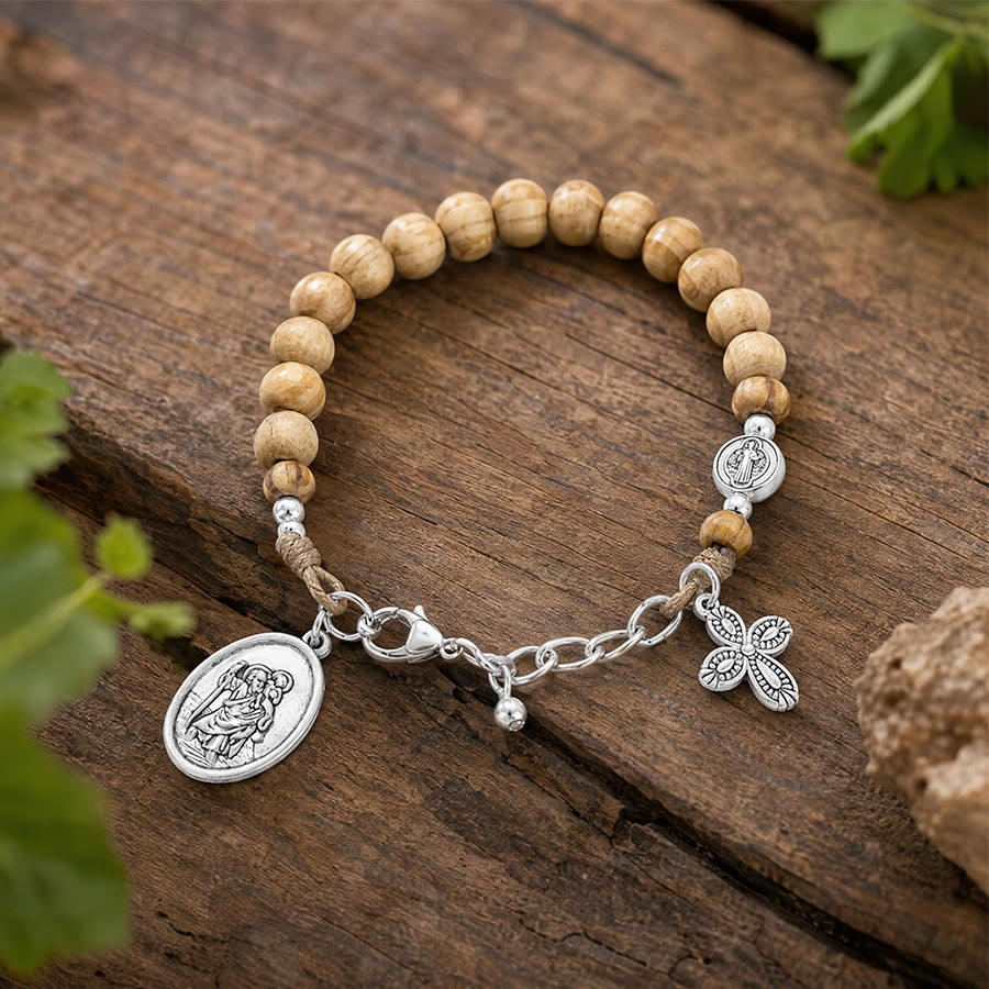 Christianartworkshop Timeless Wooden Bead St. Christopher Rosary: Beacon of Faithful Spiritual Guidance - image 22