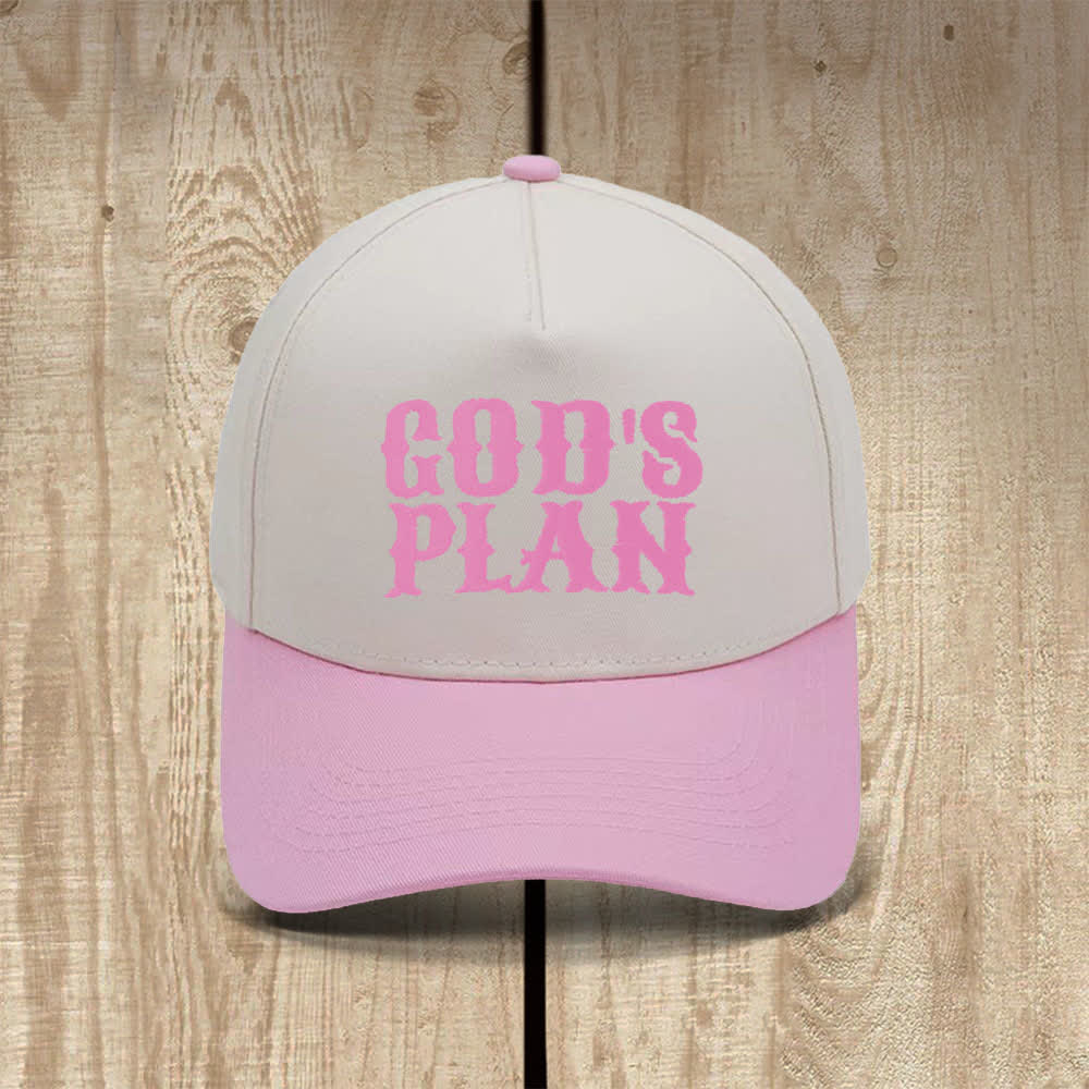 Christianartworkshop God's Plan Bold Letter Print Classic Casual Hat - Pink - image 3