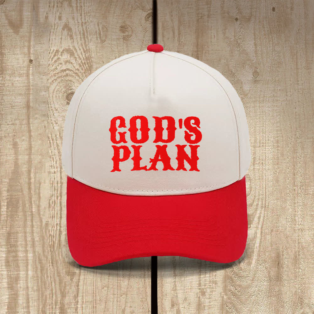 Christianartworkshop God's Plan Bold Letter Print Classic Casual Hat - Red - image 2