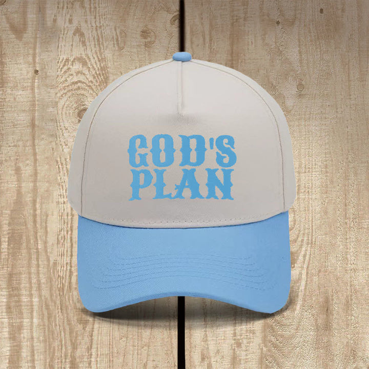 Christianartworkshop God's Plan Bold Letter Print Classic Casual Hat - Sky Blue - image 13