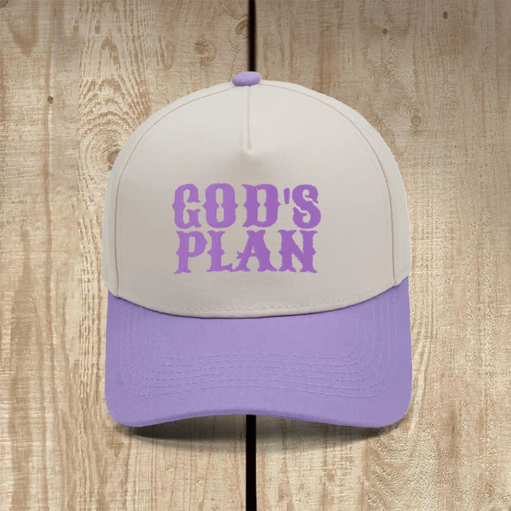 Christianartworkshop God's Plan Bold Letter Print Classic Casual Hat - Purple - image 8