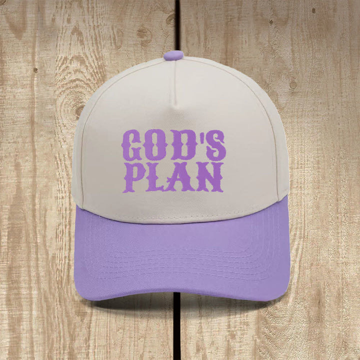 Christianartworkshop God's Plan Bold Letter Print Classic Casual Hat - Purple - image 8