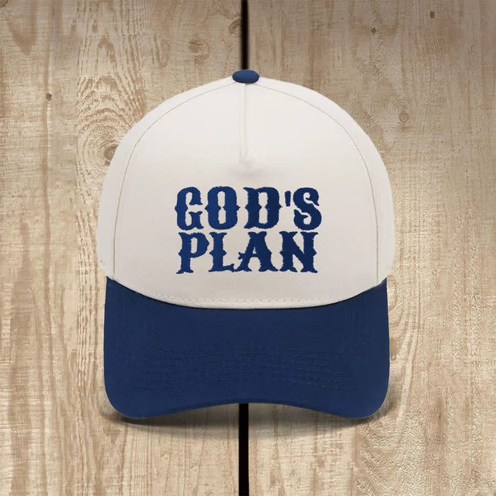 Christianartworkshop God's Plan Bold Letter Print Classic Casual Hat - Navy Blue - image 7
