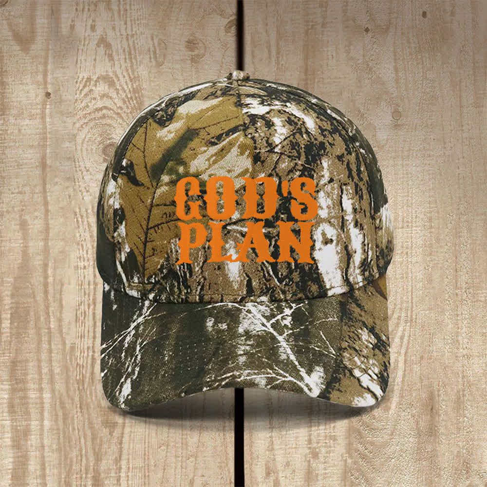 Christianartworkshop God's Plan Bold Letter Print Classic Casual Hat - Camo - image 11