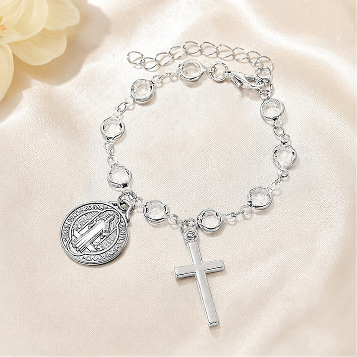 Christianartworkshop Portable Devotional Wrist Rosary With St. Benedict Charm: Vessel of Steadfast Blessed Protection - image 6