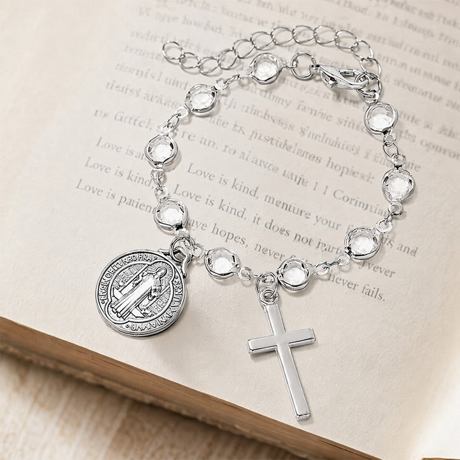 Christianartworkshop Portable Devotional Wrist Rosary With St. Benedict Charm: Vessel of Steadfast Blessed Protection - image 3