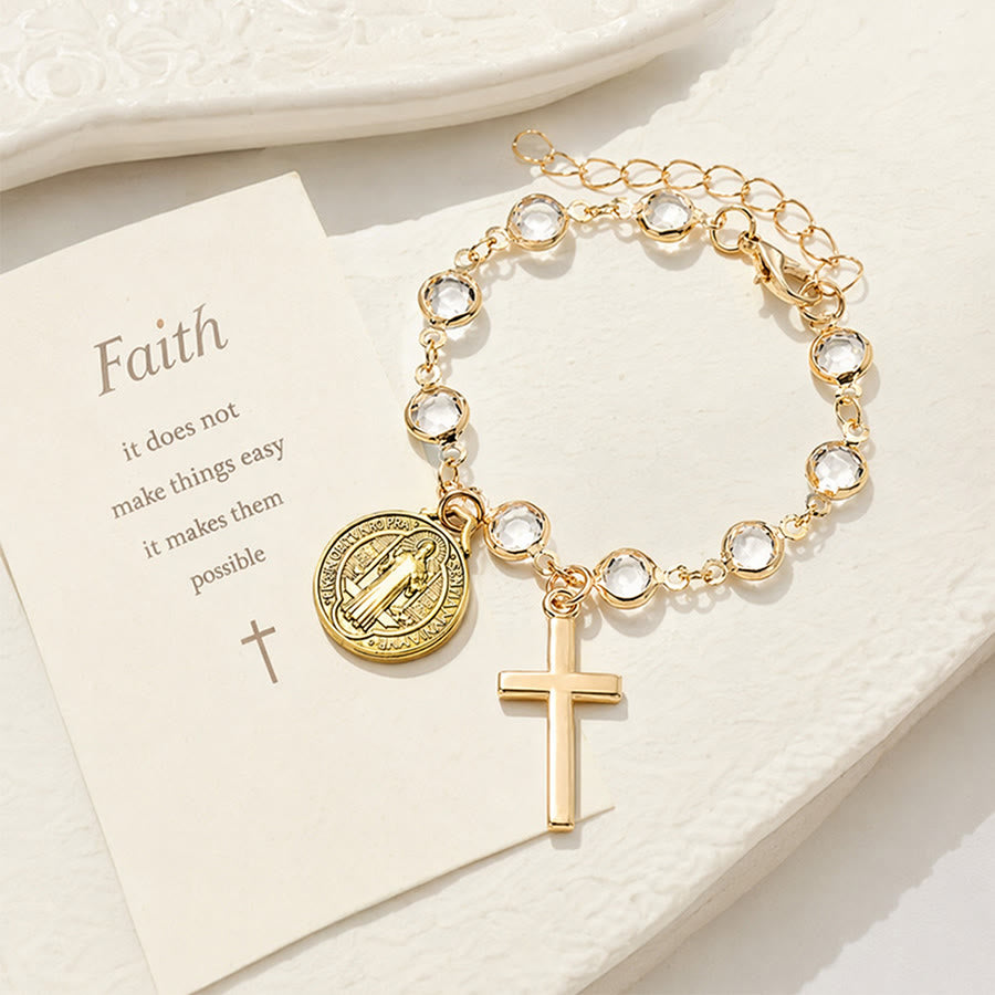 Christianartworkshop Portable Devotional Wrist Rosary With St. Benedict Charm: Vessel of Steadfast Blessed Protection - image 9
