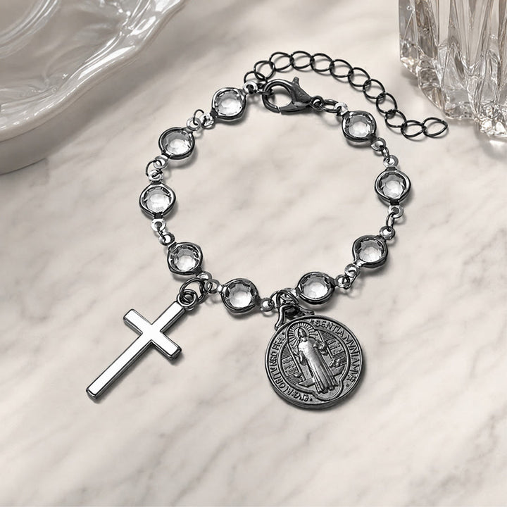 Christianartworkshop Portable Devotional Wrist Rosary With St. Benedict Charm: Vessel of Steadfast Blessed Protection - image 15