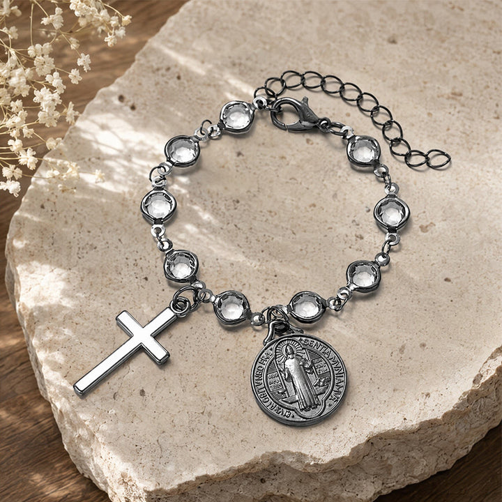 Christianartworkshop Portable Devotional Wrist Rosary With St. Benedict Charm: Vessel of Steadfast Blessed Protection - image 21