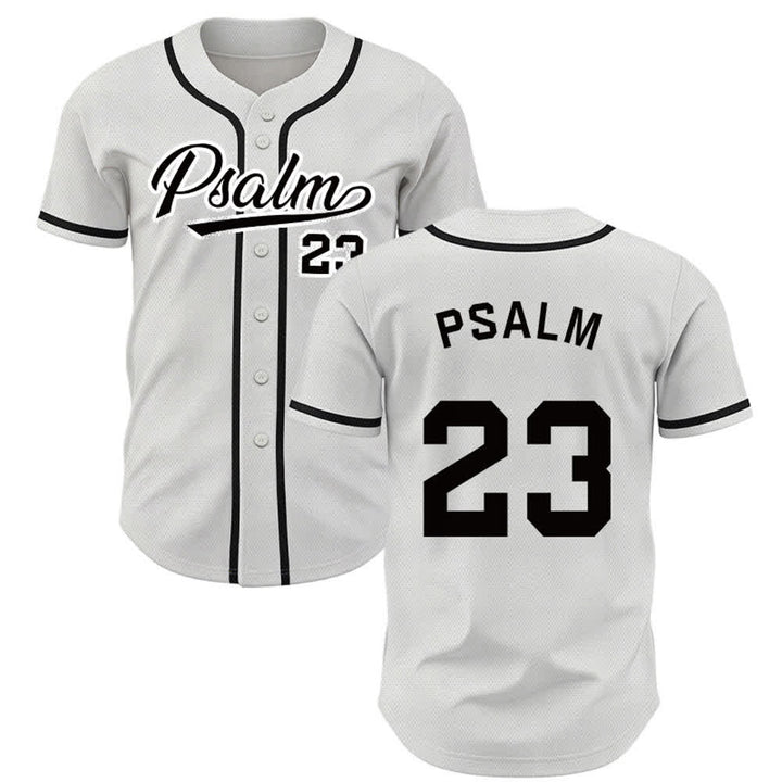 Christianartworkshop Retro Sport Style Psalm 23 Unisex Baseball Jersey - White - 5XL - image 7