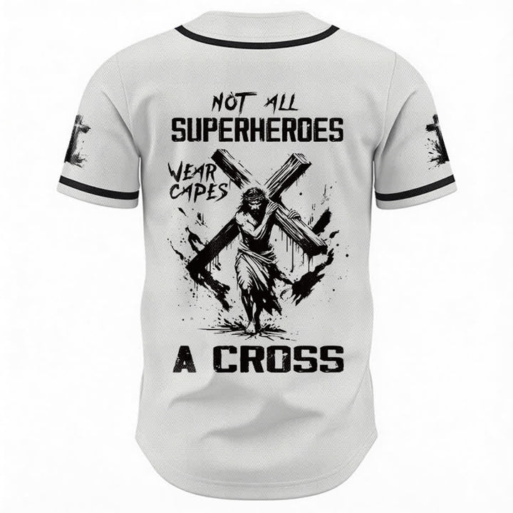 Christianartworkshop Not All Superheroes Wear Capes A Cross Unisex Baseball Jersey - image 1