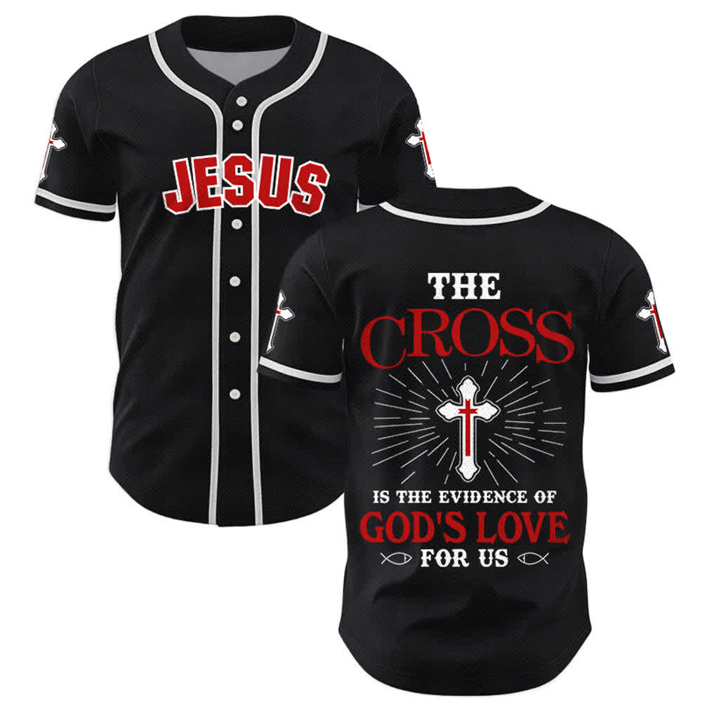 Christianartworkshop The Cross Is The Evidence Of God's Love Unisex Baseball Jersey - Black - 5XL - image 14