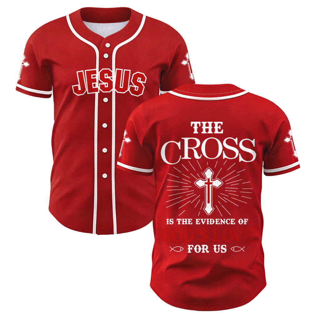 Christianartworkshop The Cross Is The Evidence Of God's Love Unisex Baseball Jersey - Red - 5XL - image 21