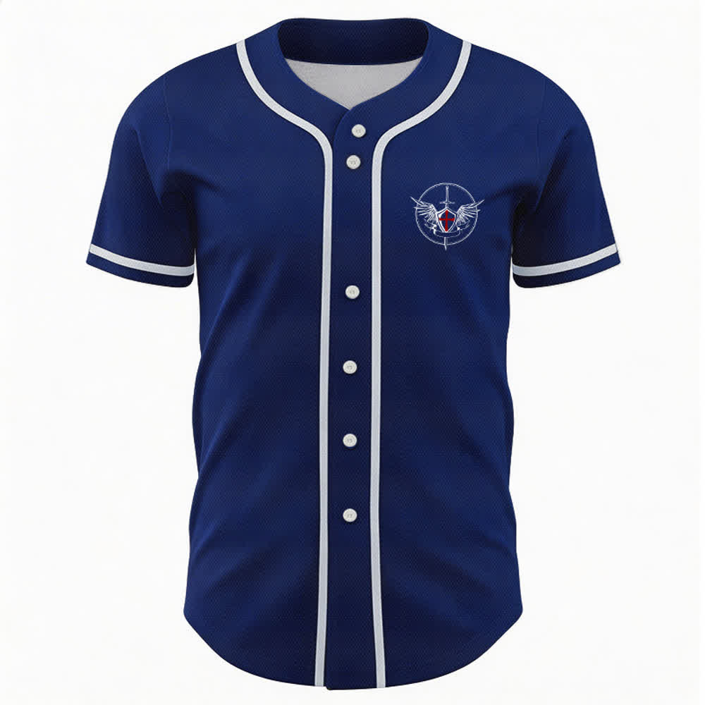 Christianartworkshop St.Michael Archangel Defend Us Unisex Baseball Jersey - image 37