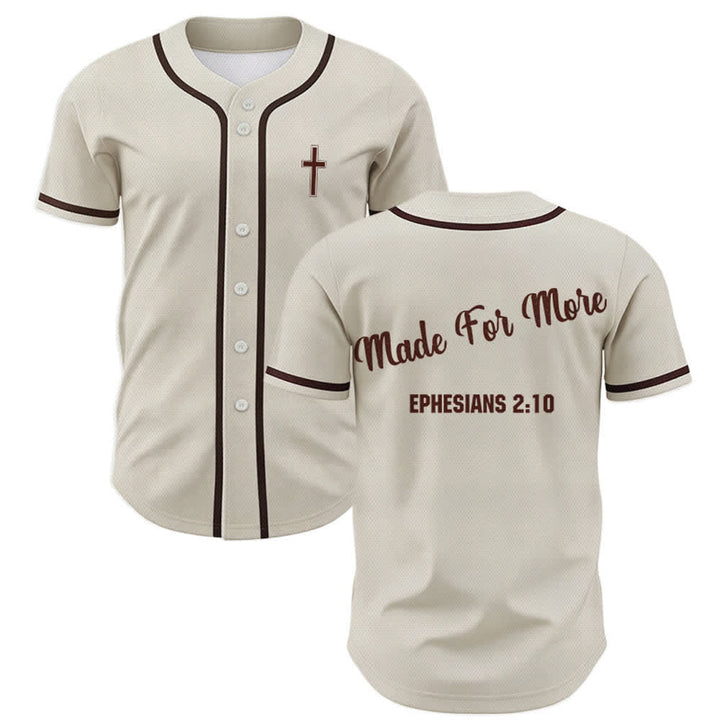 Christianartworkshop Made For More Ephesians 2:10 Unisex Baseball Jersey - Apricot - 5XL - image 49