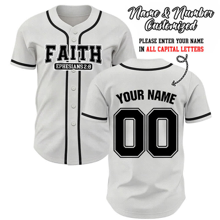Christianartworkshop Faith Custom Name Number Baseball Jersey - White - 5XL - Name & Number Customized - image 16
